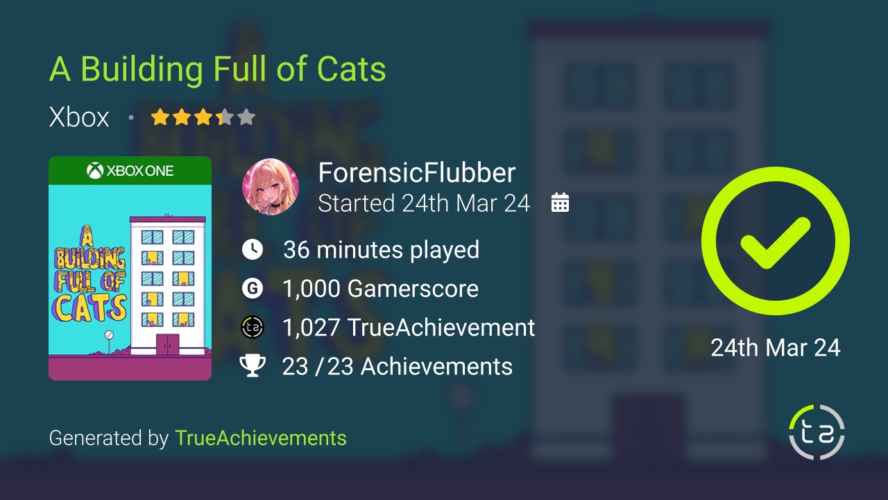 A Building Full of Cats achievement summary